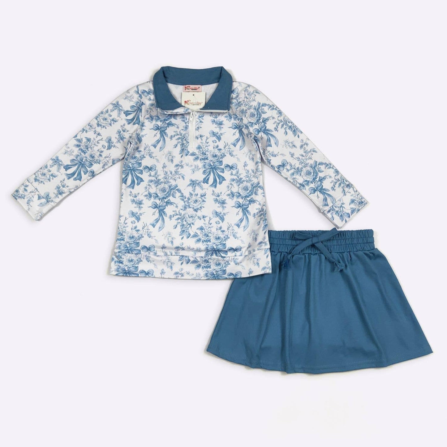 French Blue Girls Skort Set