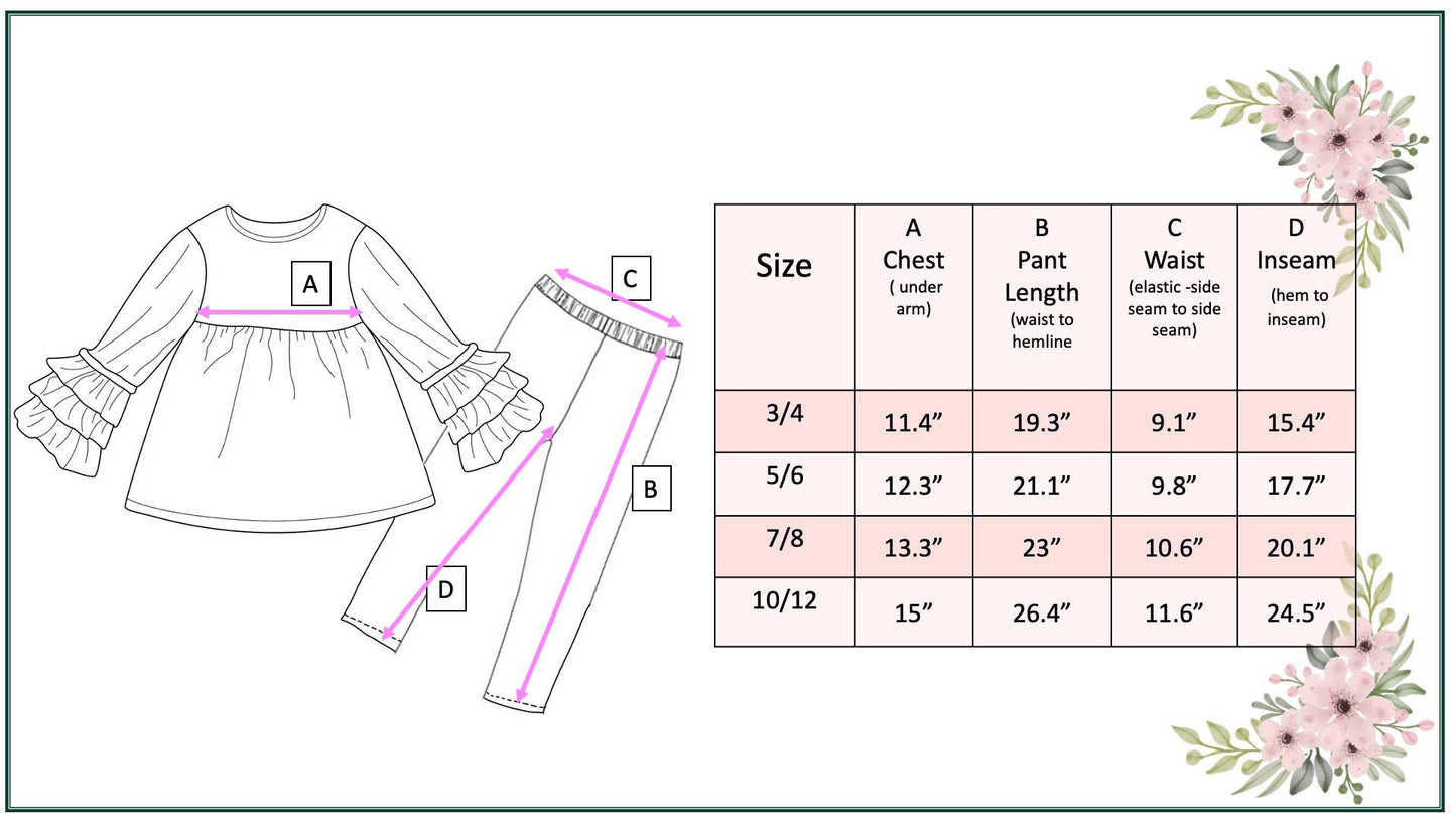 Kids Black & White Check Smiley Face Ruffle Top Leggings Set