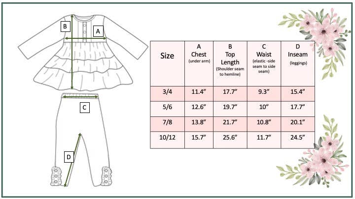 Girls Fall Blue Midnight Honey Ruffles 3 Tiered Pant Set