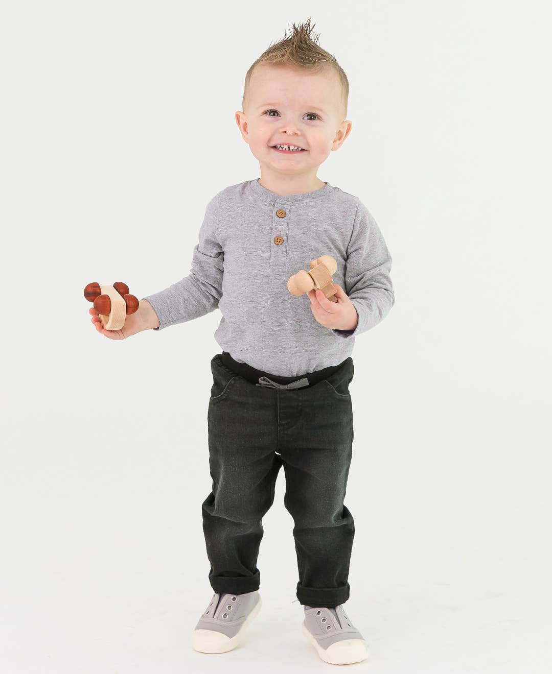 Boys Black Wash Stretch Denim Pull-on Jeans