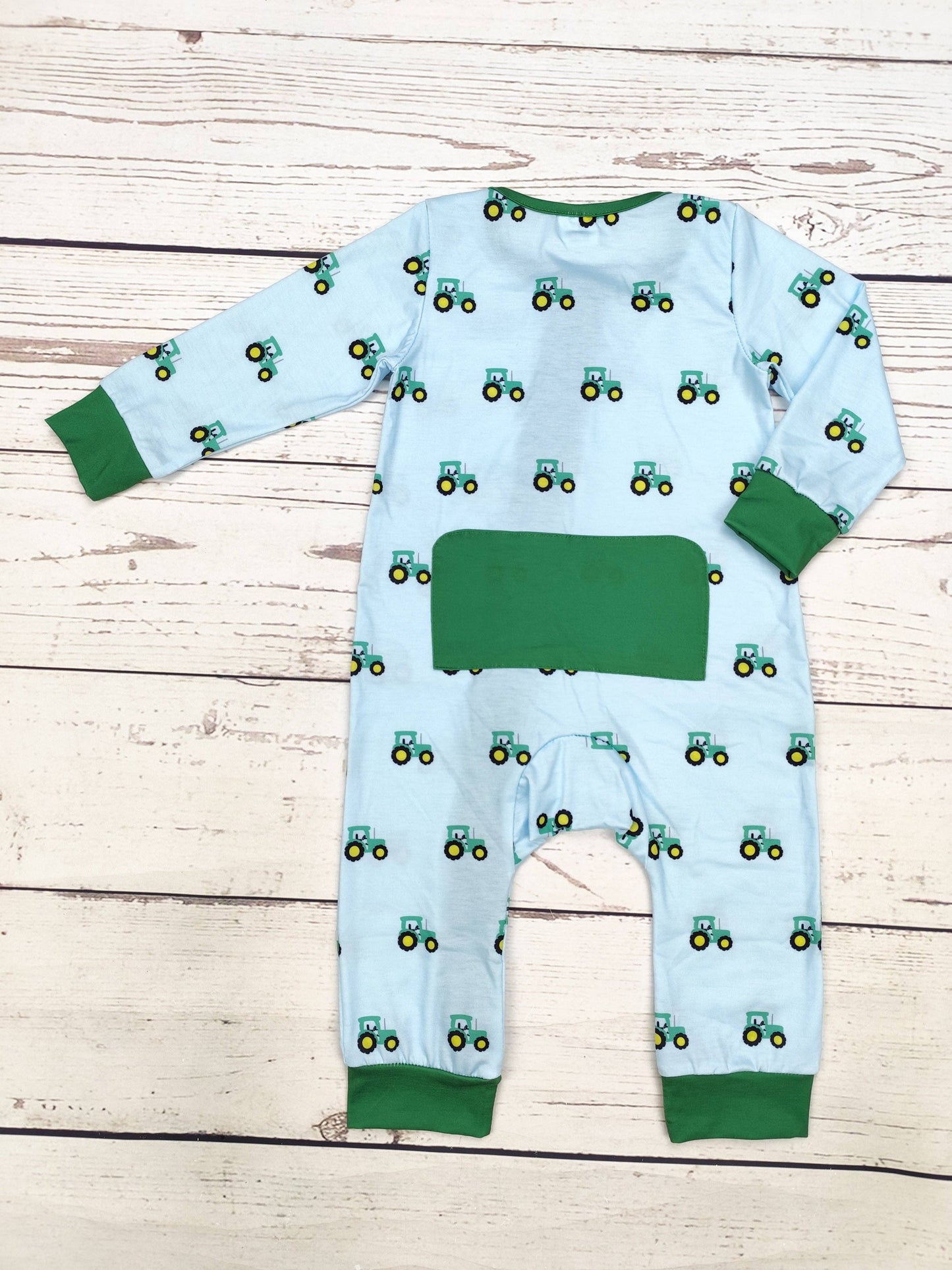 Boy Tractor Print Zip Sleeper