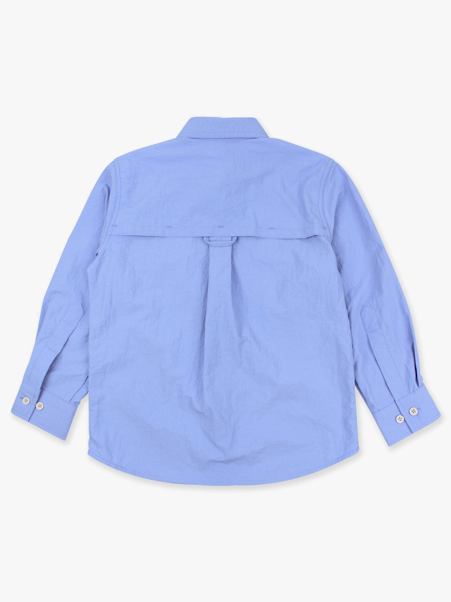 Kids Periwinkle Blue Sun Protective Button Down Fishing Shirt