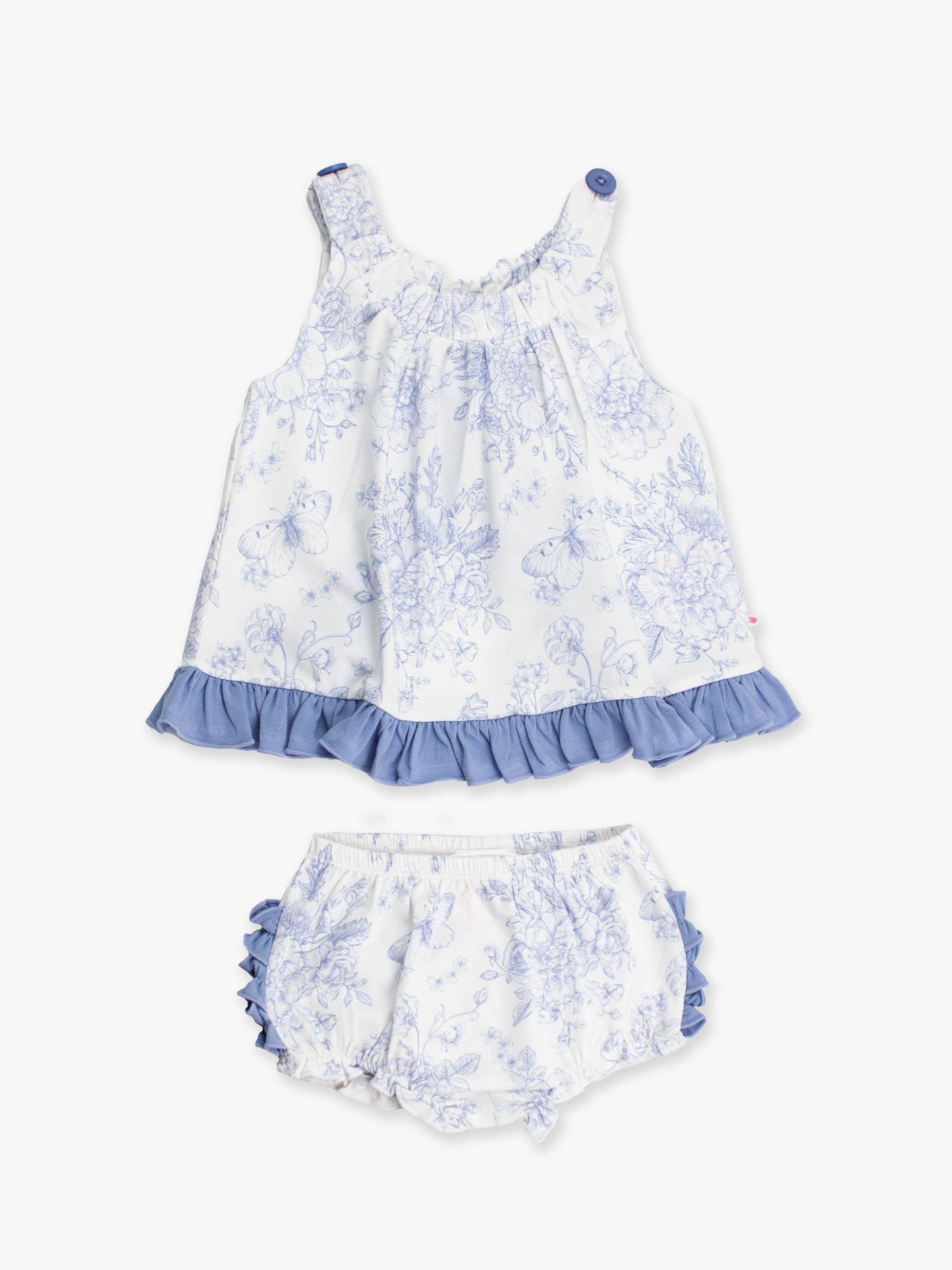 Baby Girls Periwinkle Butterfly Garden Knit Swing Top & Bloomer Set