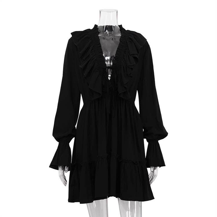 Long sleeve ruffle dress