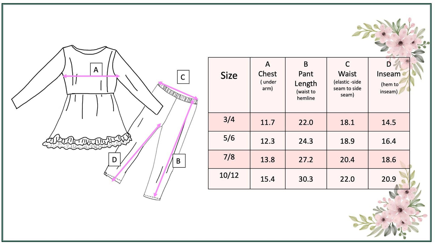 Girls Snowman Lace Ruffle Pocket Winter Holiday Pant Set