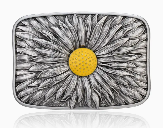 Oval Sunflower Engraving Belt Buckle 1809