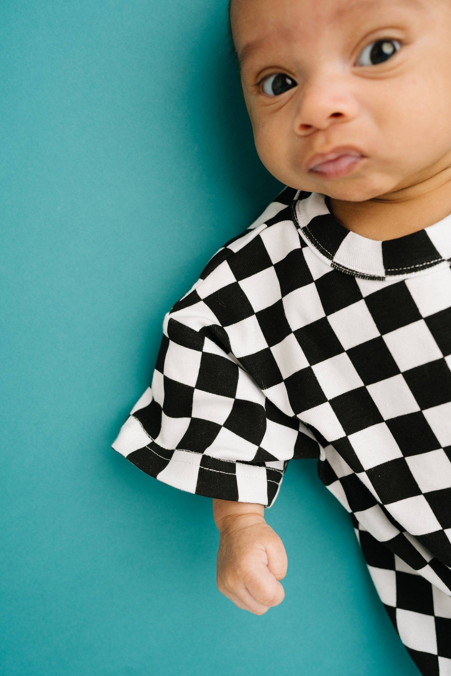 Black Checkered Pocket Romper