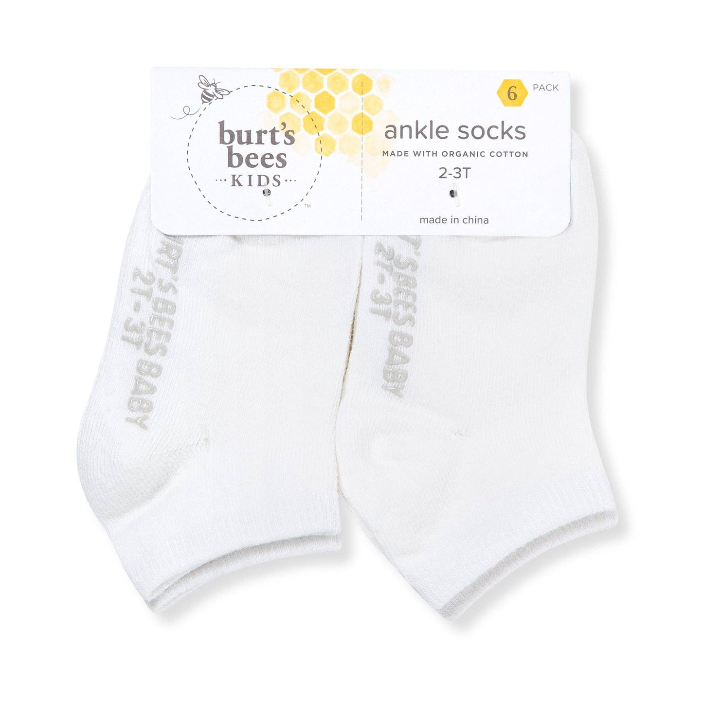 Solid Organic Cotton Baby Ankle Socks 6 Pack