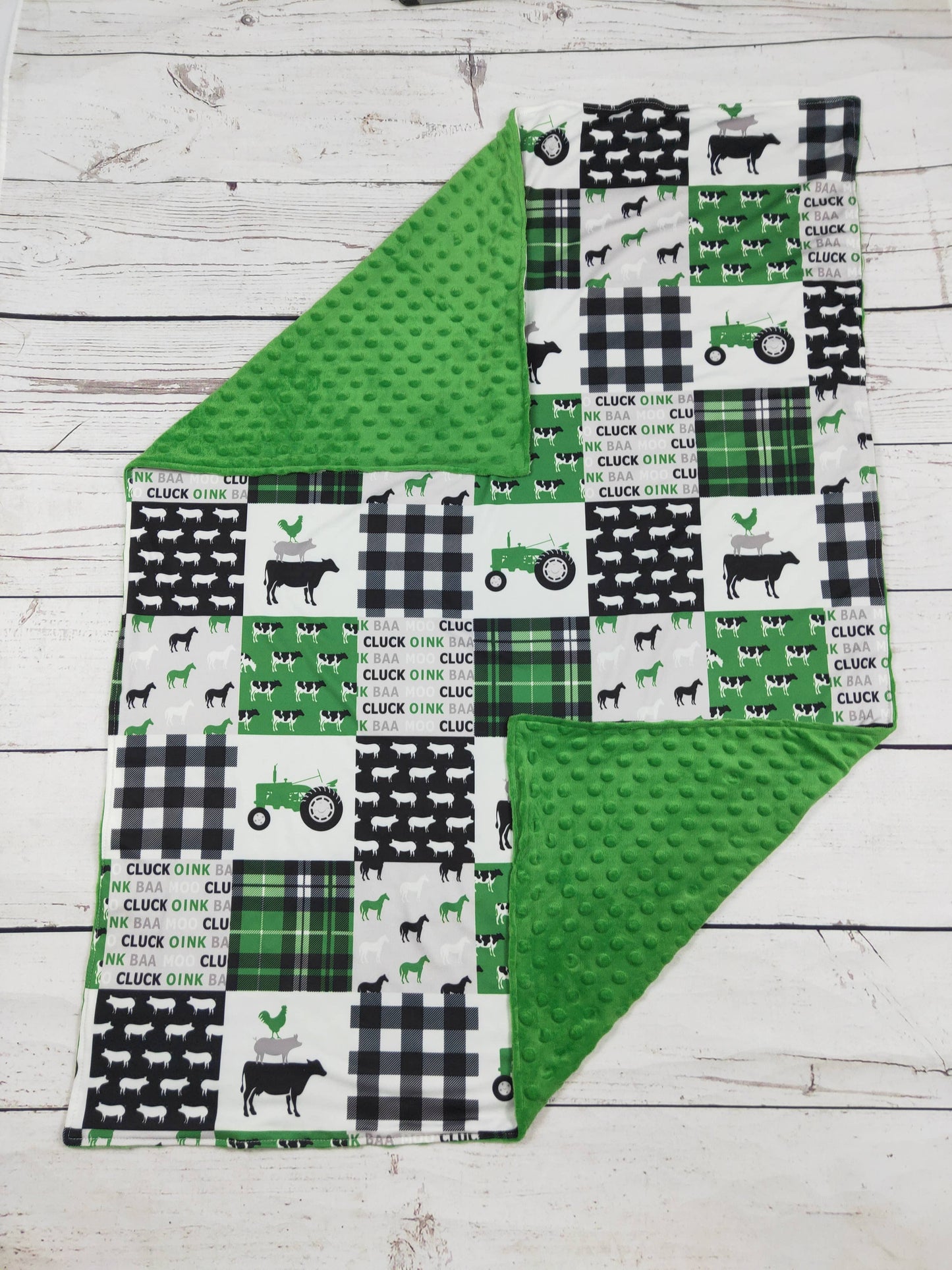 Green Farm Printed Baby Kids Blanket