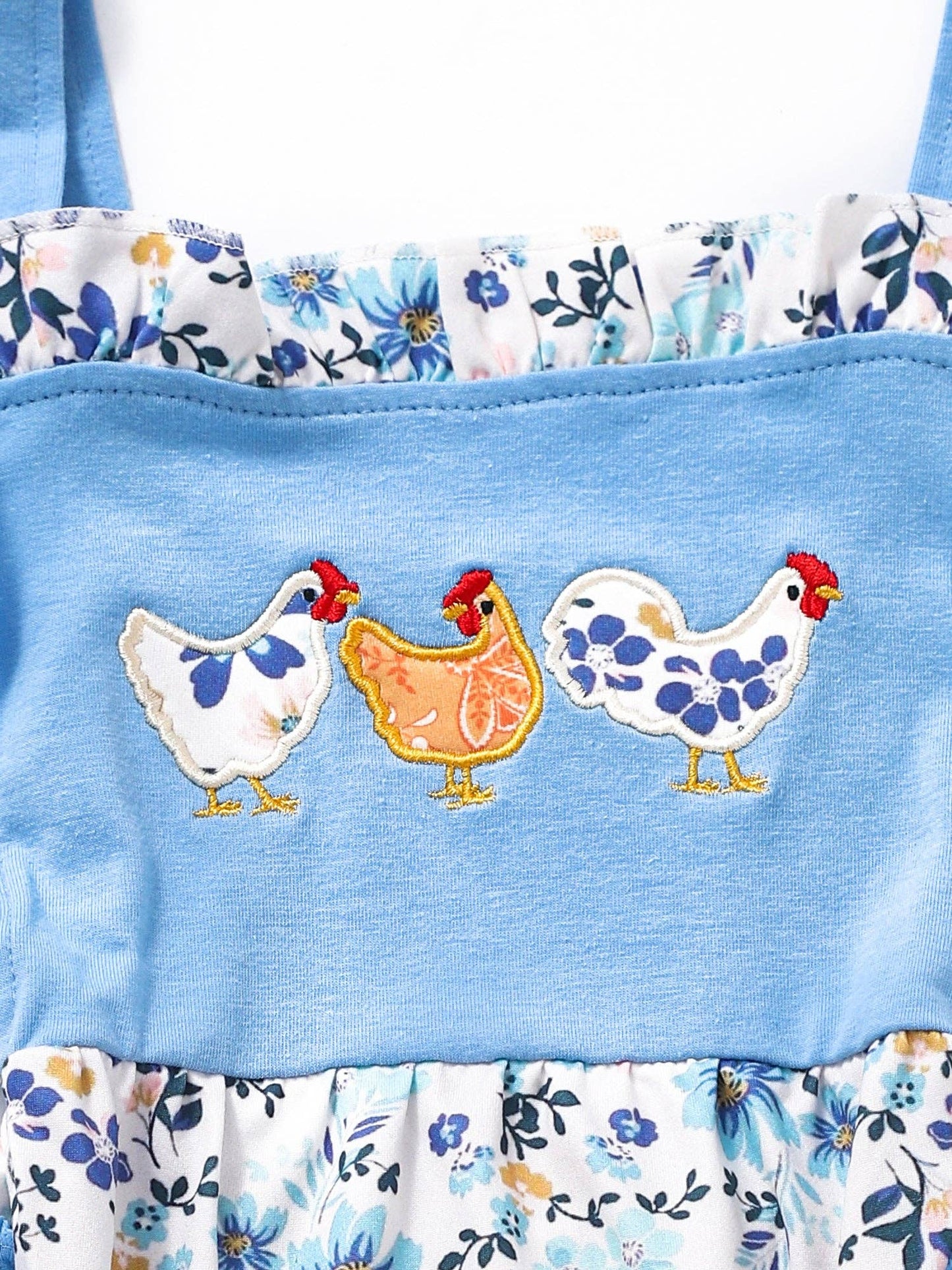 Baby Chicken Appliqué Flower Printed Bubble