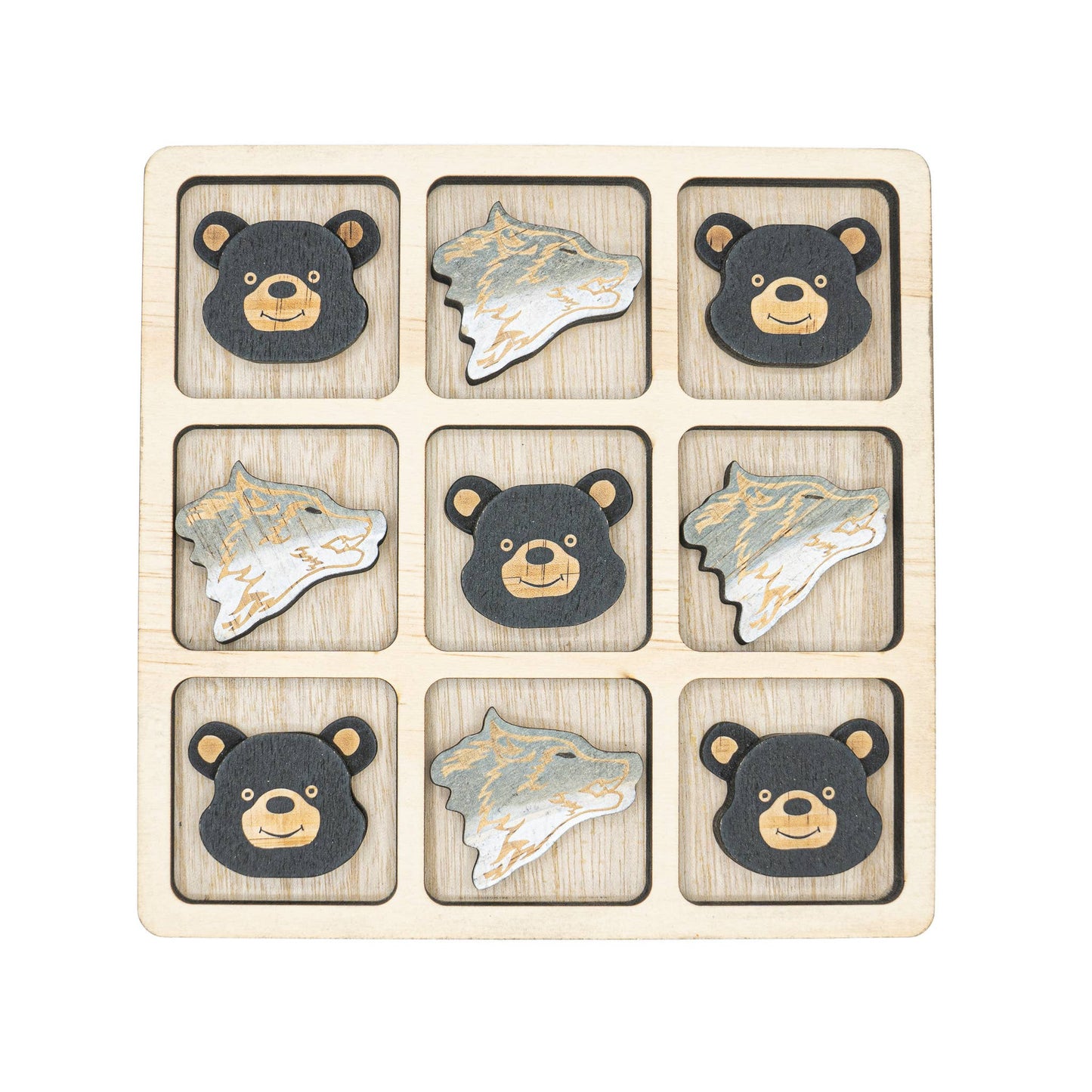Bear & Wolf Tic-Tac-Toe Set