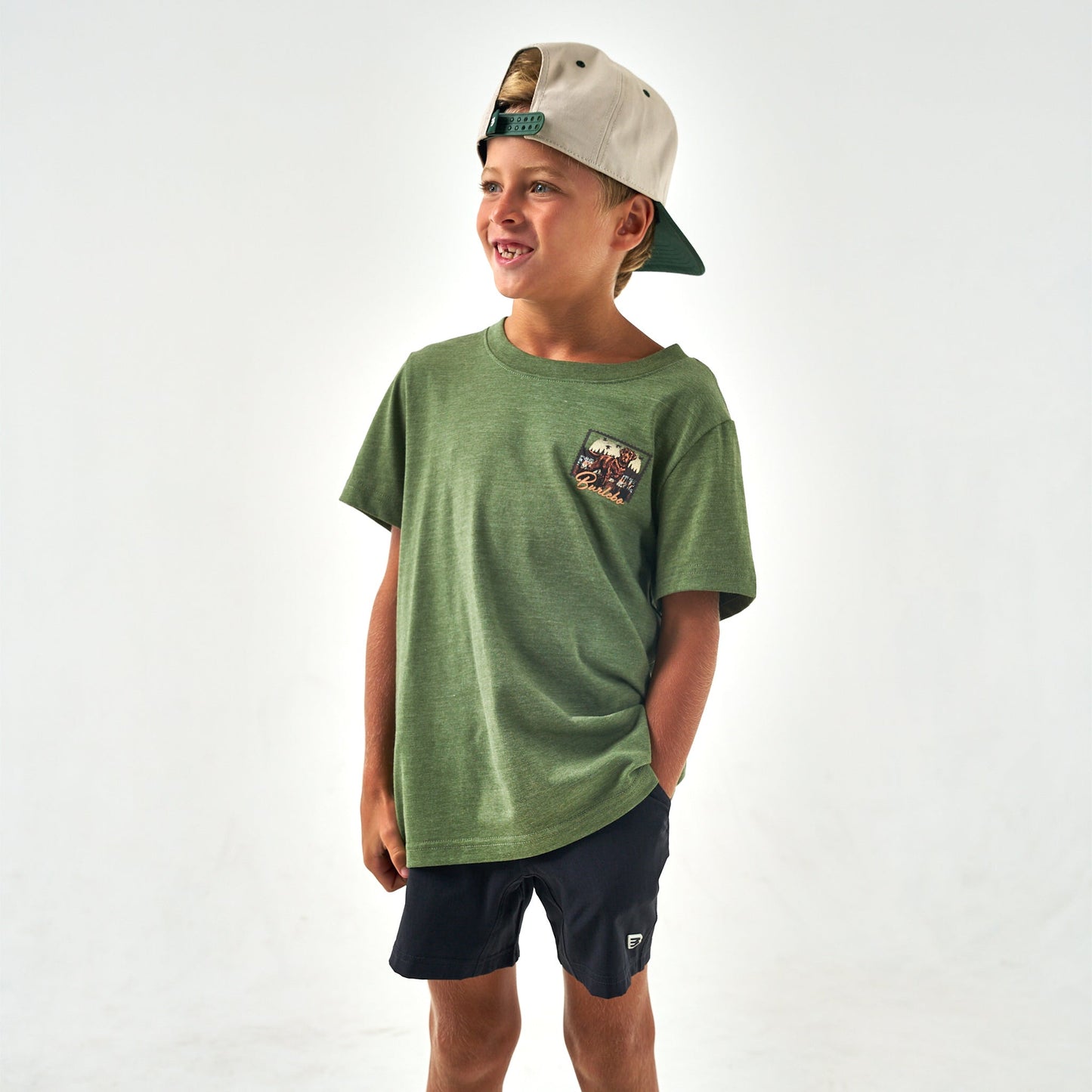 Youth Tee Duck Dog Stamp SS Heather Olive