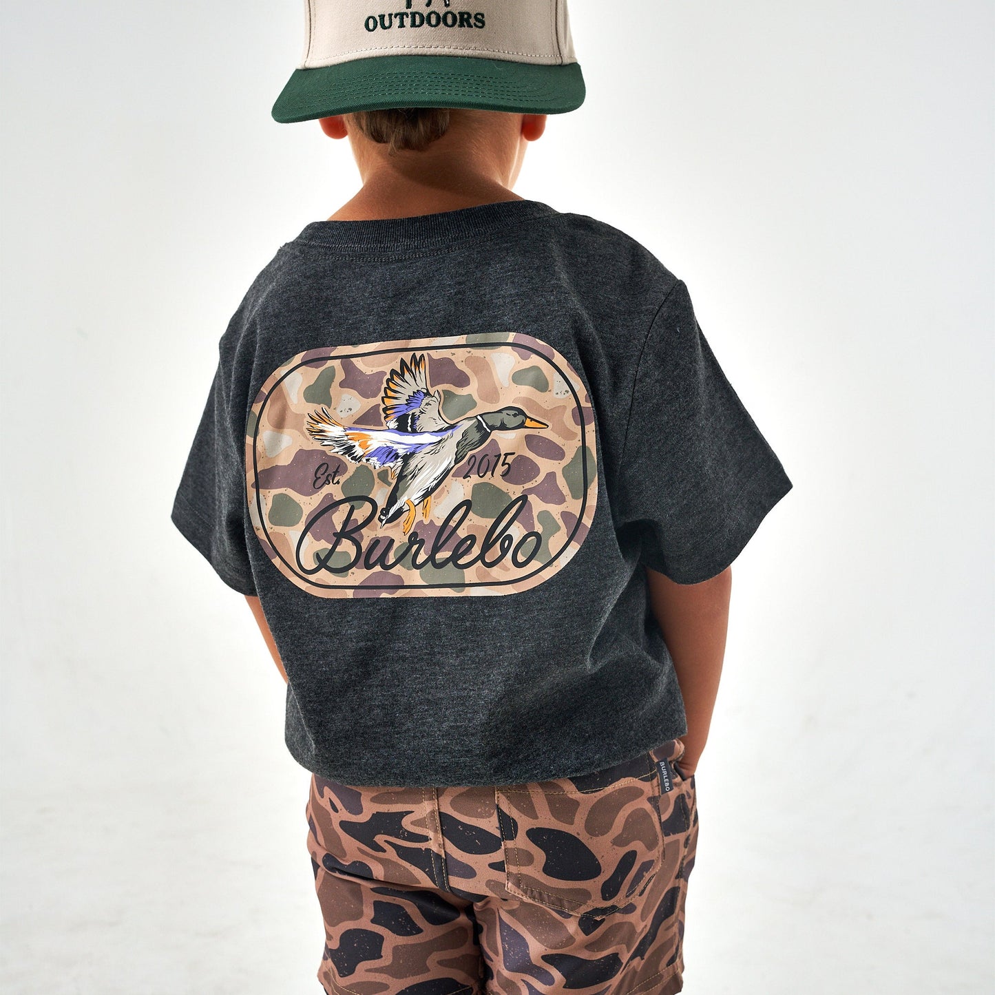 Youth Tee Ducks Flying In SS Heather Black
