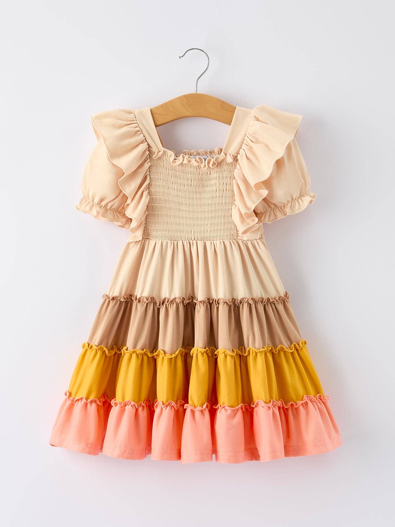 Fall Bohemian Style Toddler Girl Dress with Ruffles