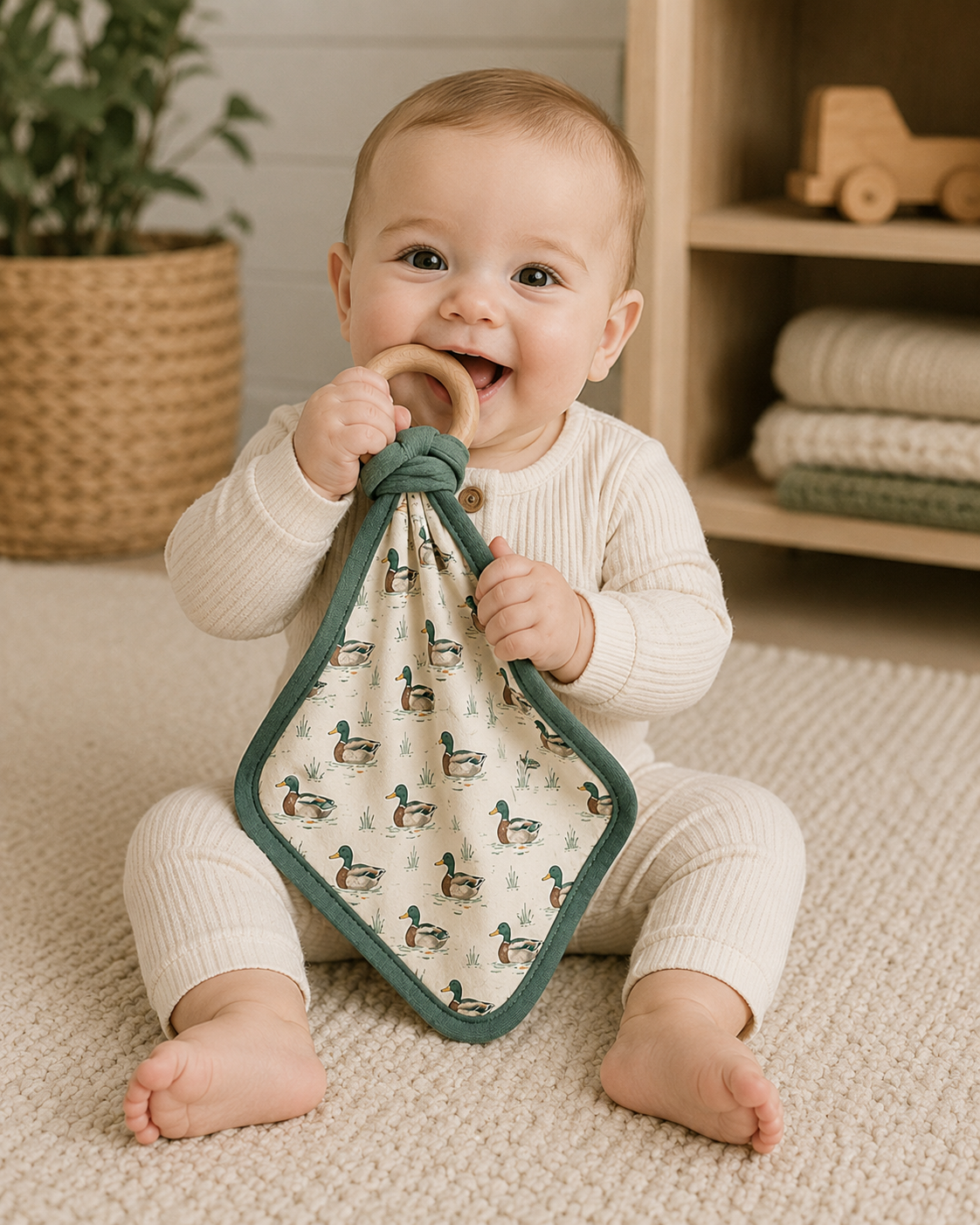 Mallard Duck Bamboo Teething Lovey