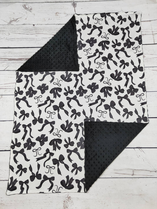 Baby Girl Black Bow Printed Blanket