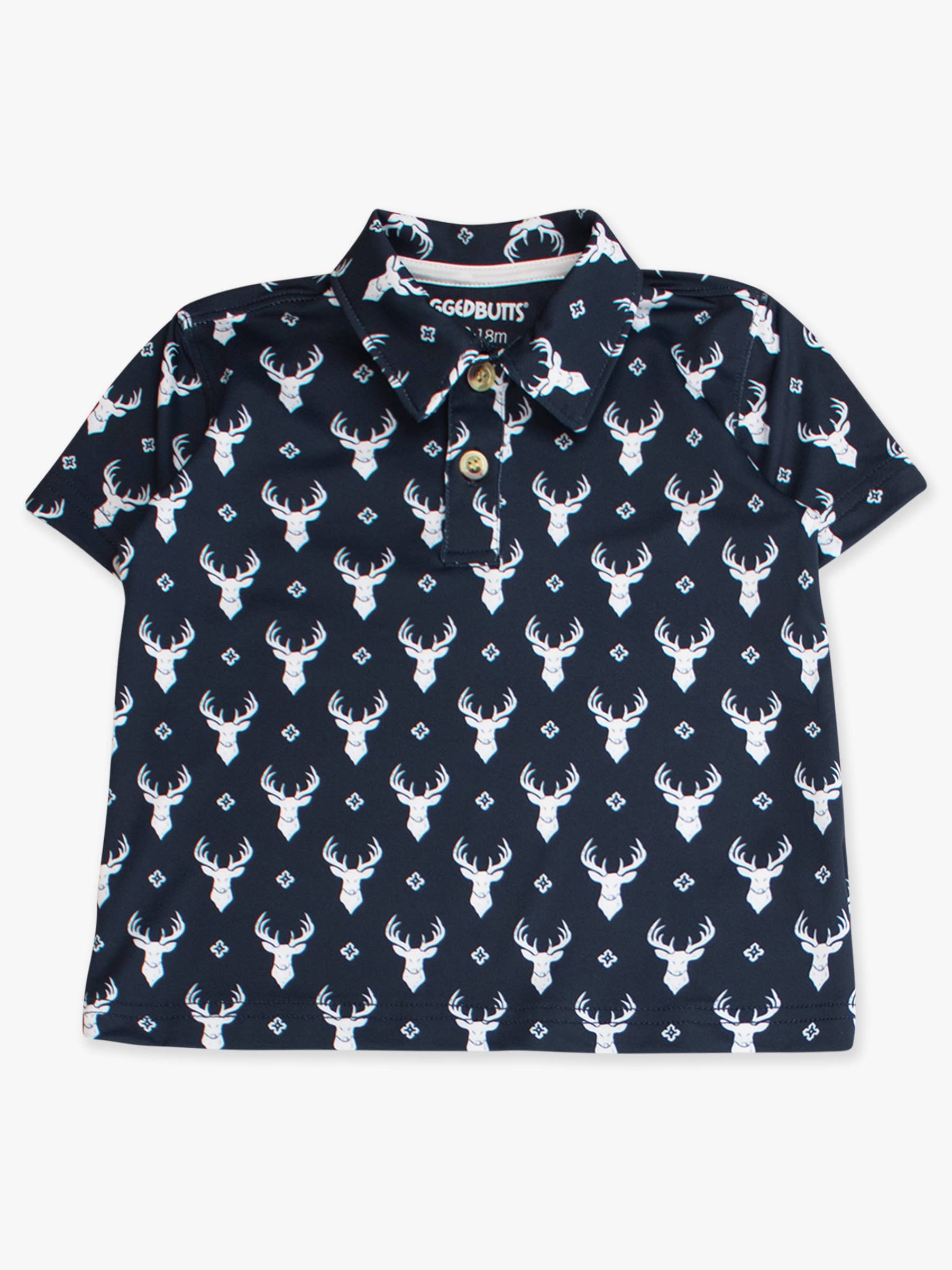 Boys Little Deer Lodge Knit Short Sleeve Performance Polo