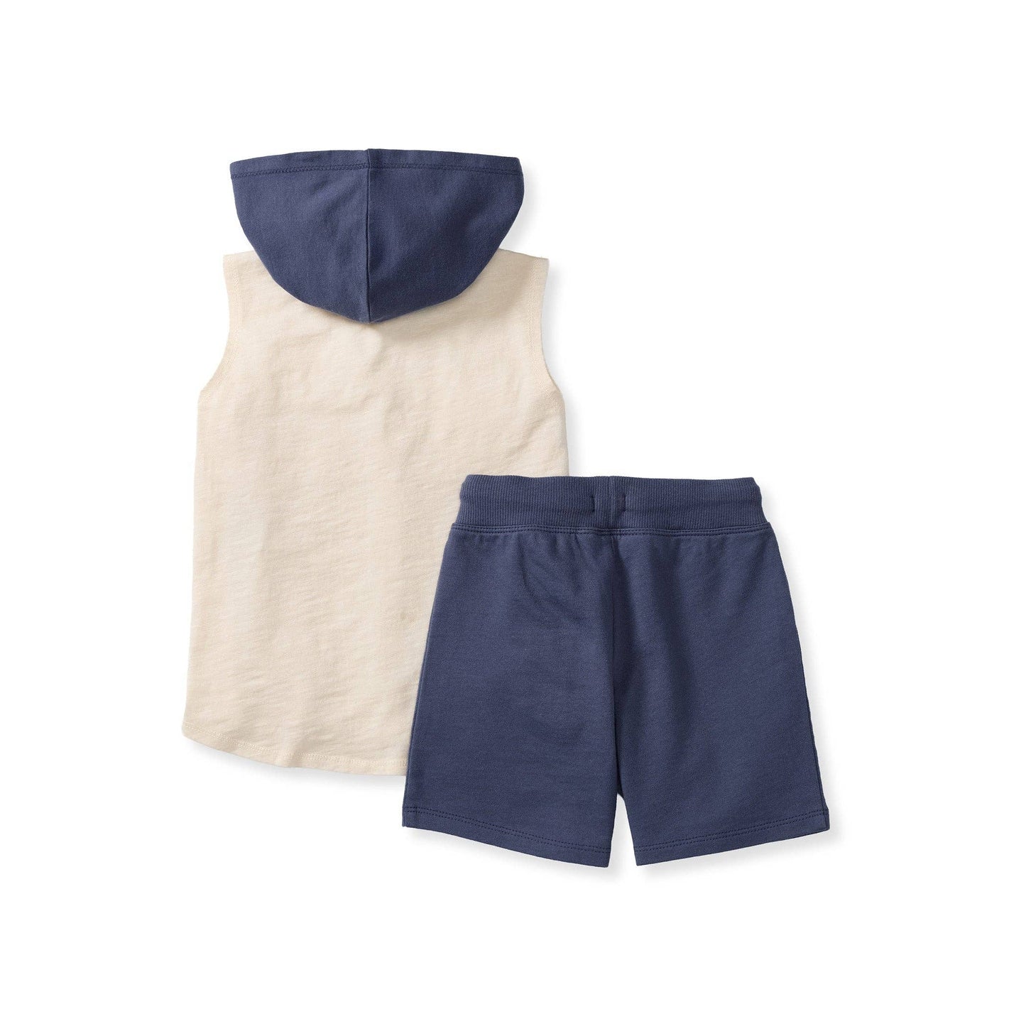 Organic Boy Slub Hooded Sleeveless Shirt & Shorts Set