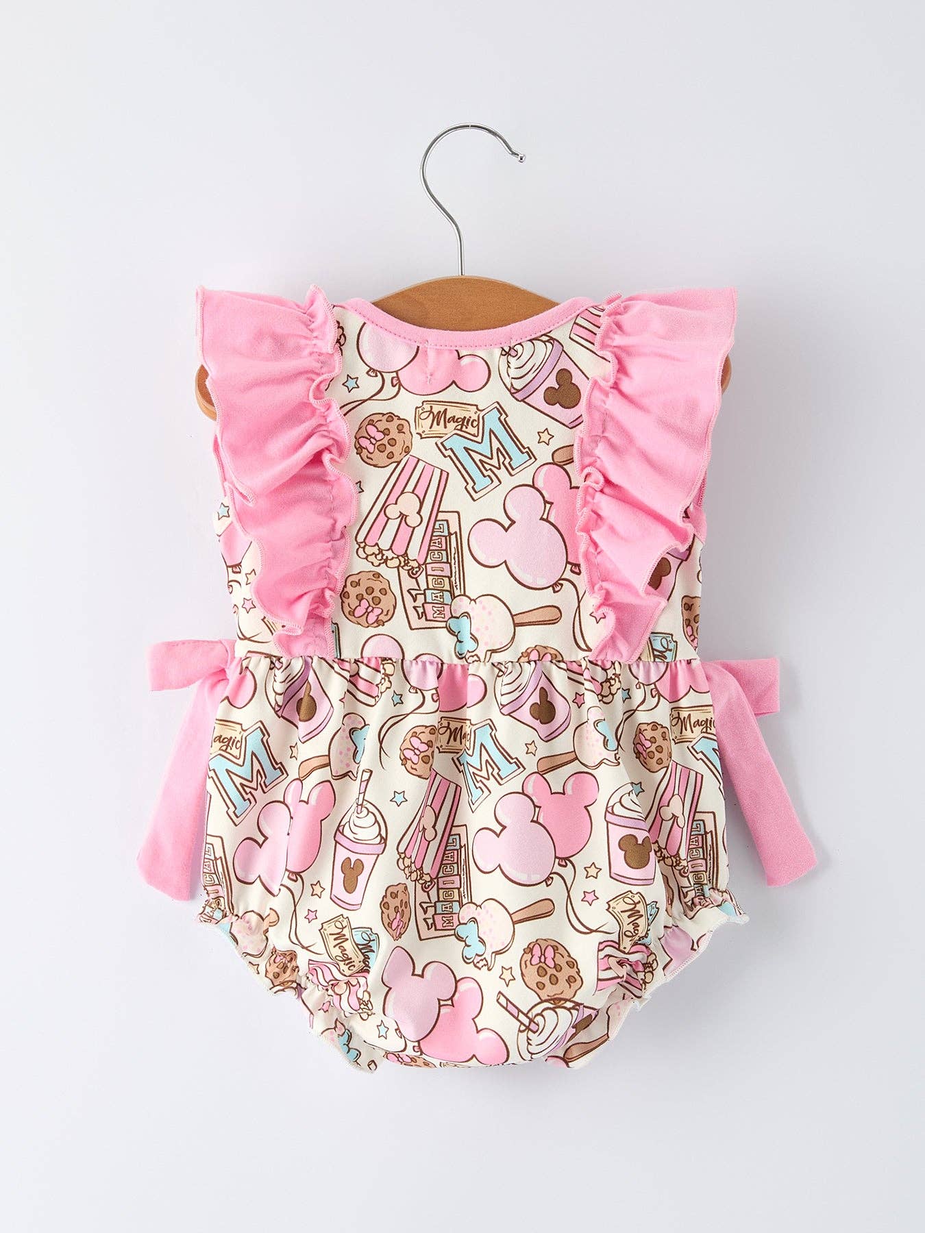 Summer Sweet Treat Print Girls Short Sleeve Romper