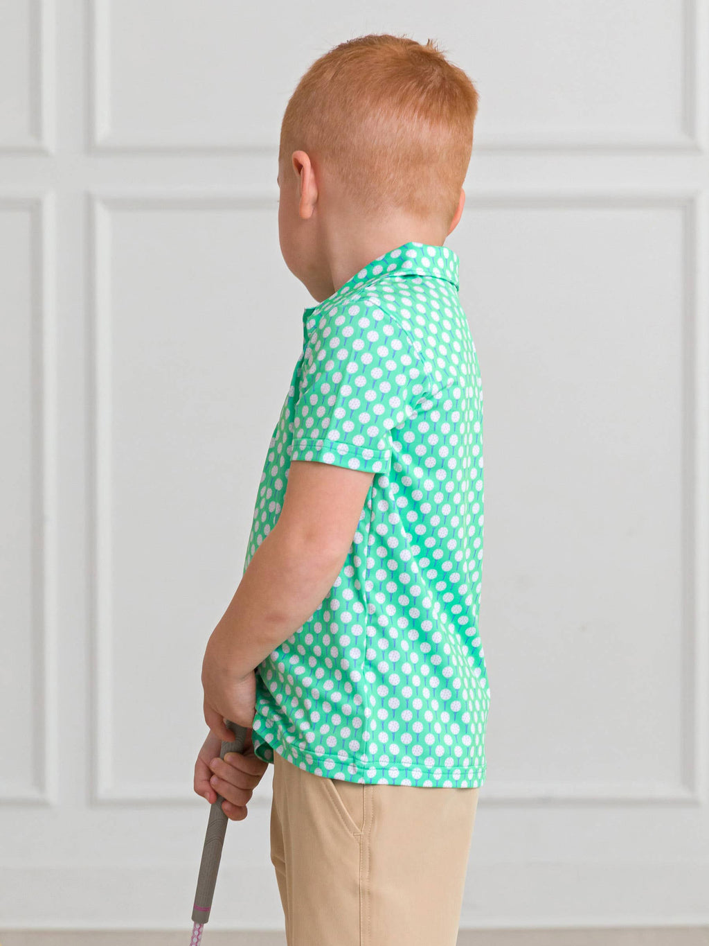 Boys Tiny Tee Time Golf Knit Short Sleeve Performance Polo