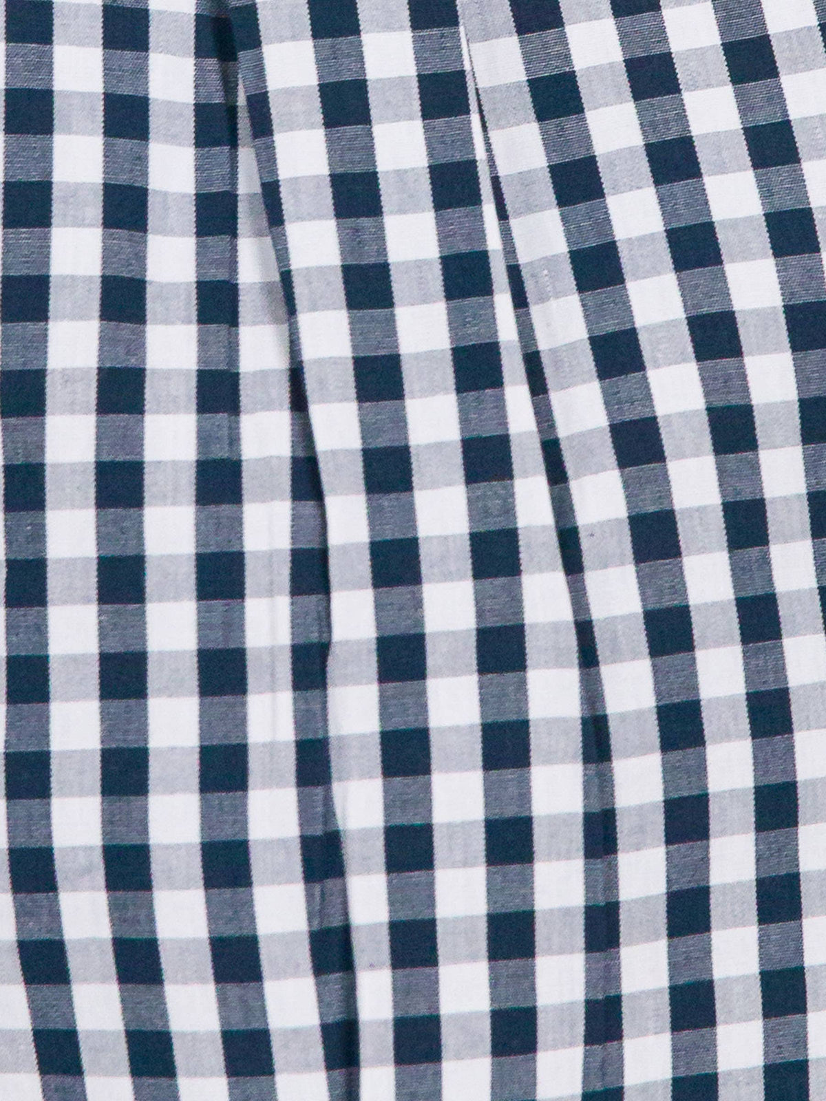 Boys Classic Dark Navy Gingham Long Sleeve Button Down Shirt