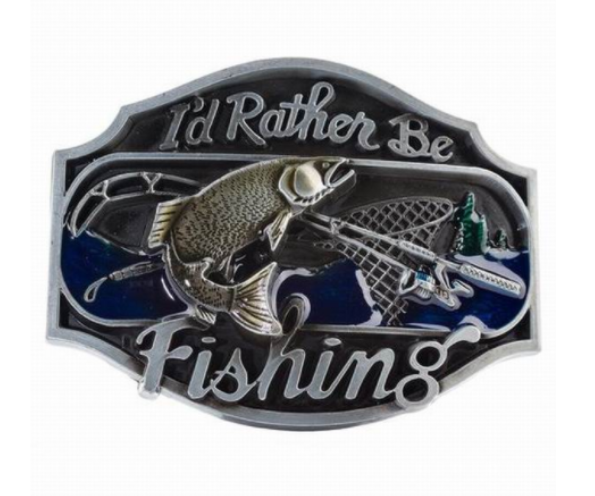 I'd Rather Be Fishing Western Cowboy Belt Buckles 1186