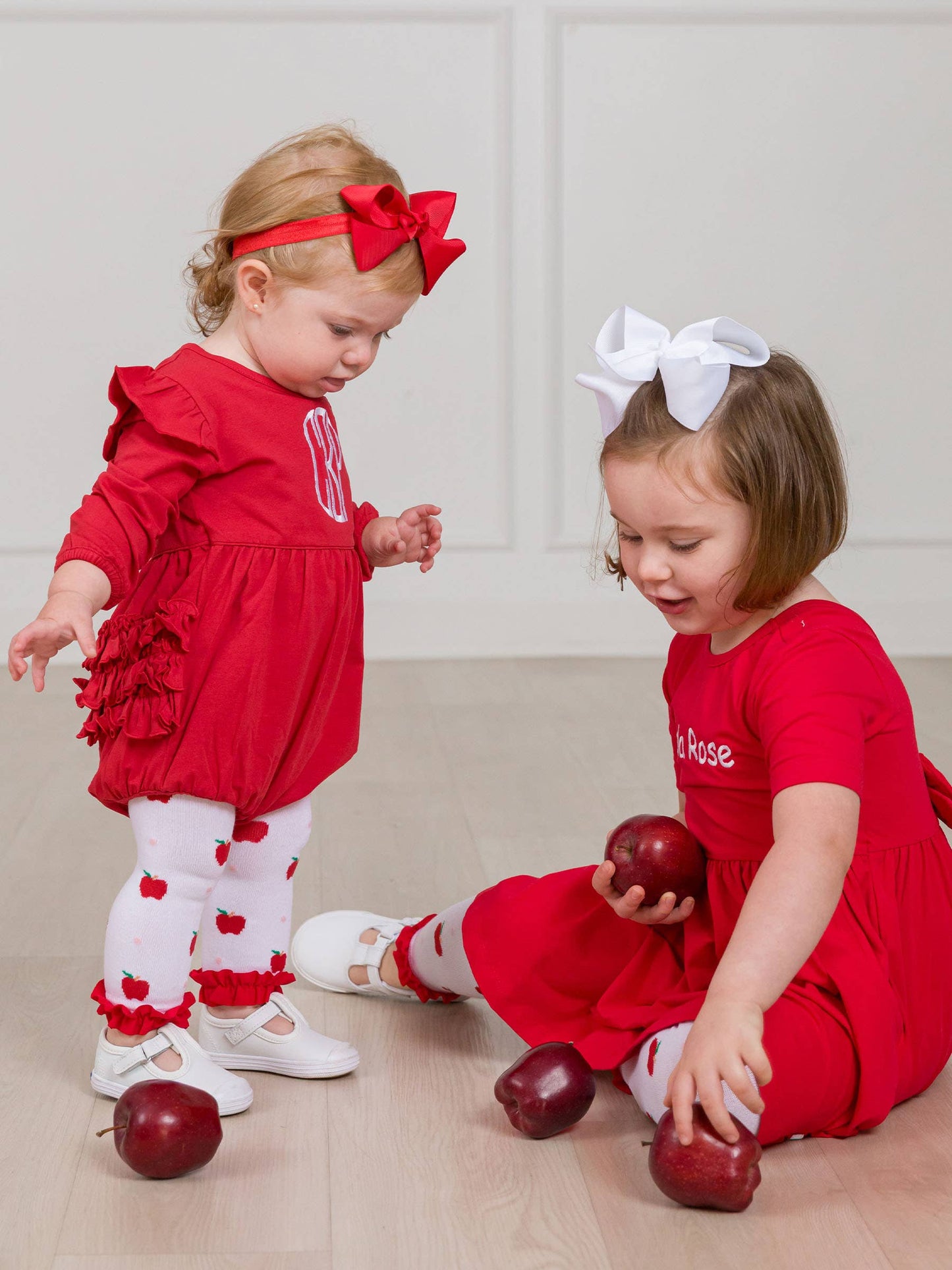 Girls Apple Orchard Patterned Footless Ruffle Tights