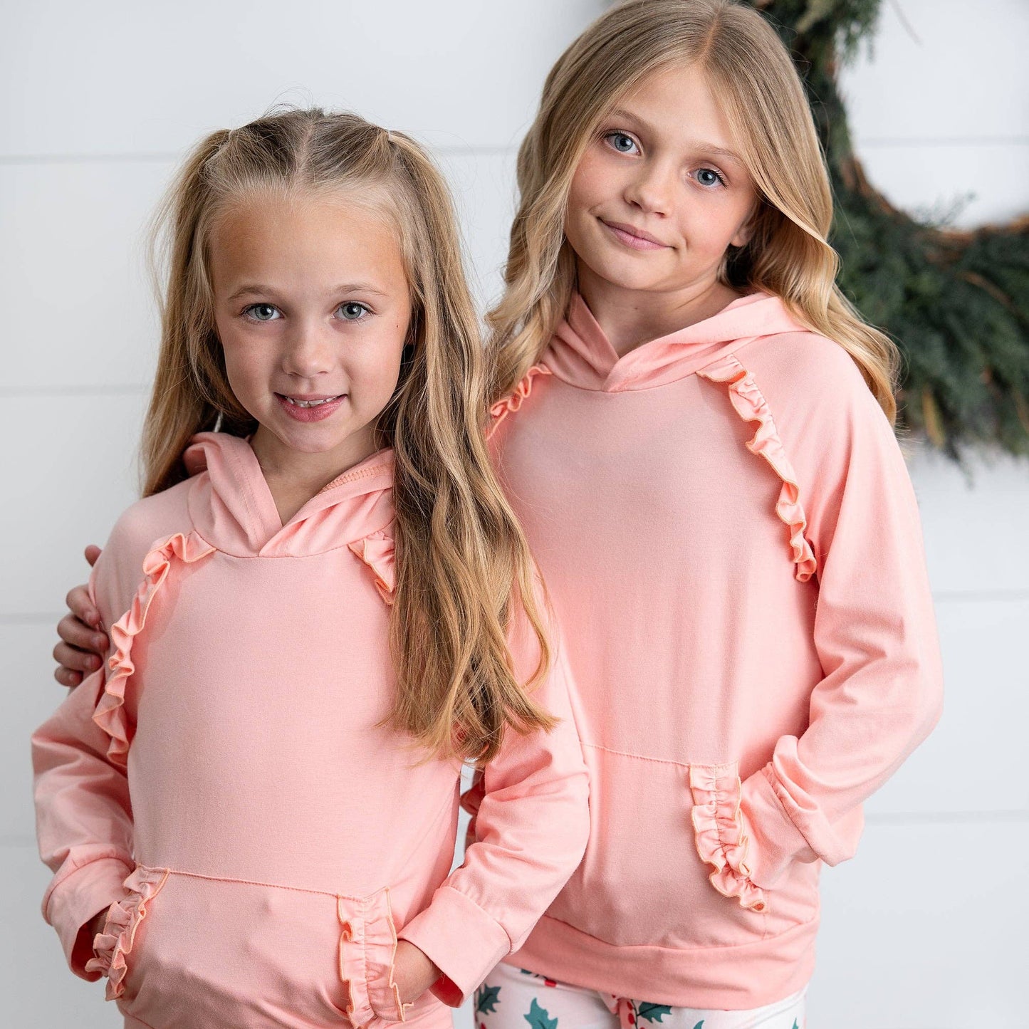 Kids Blush Ruffle Hoodie