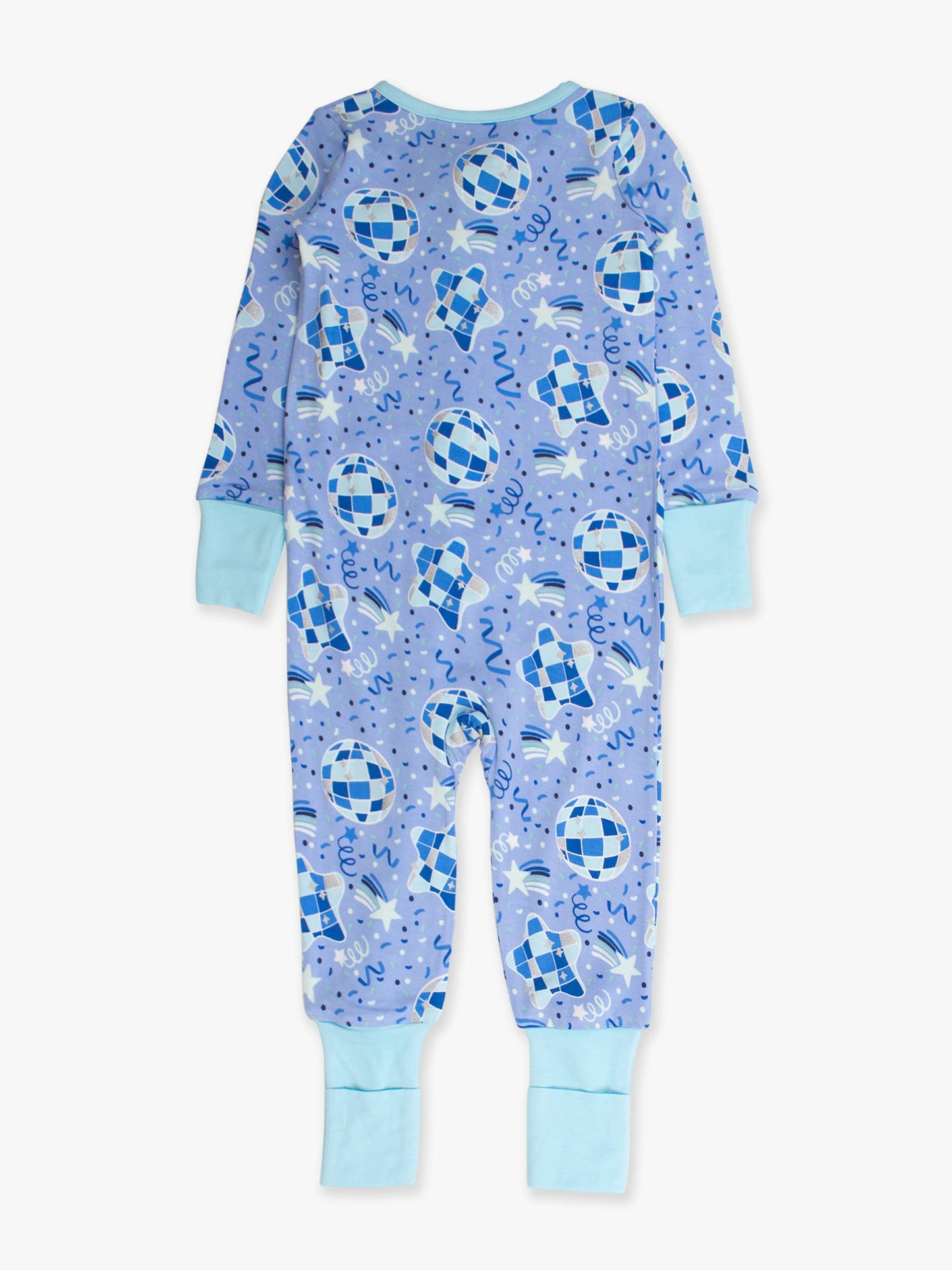SoftSnooze™ Baby Bamboo Viscose Blue Disco Party Convertible One Piece Footie Pajama