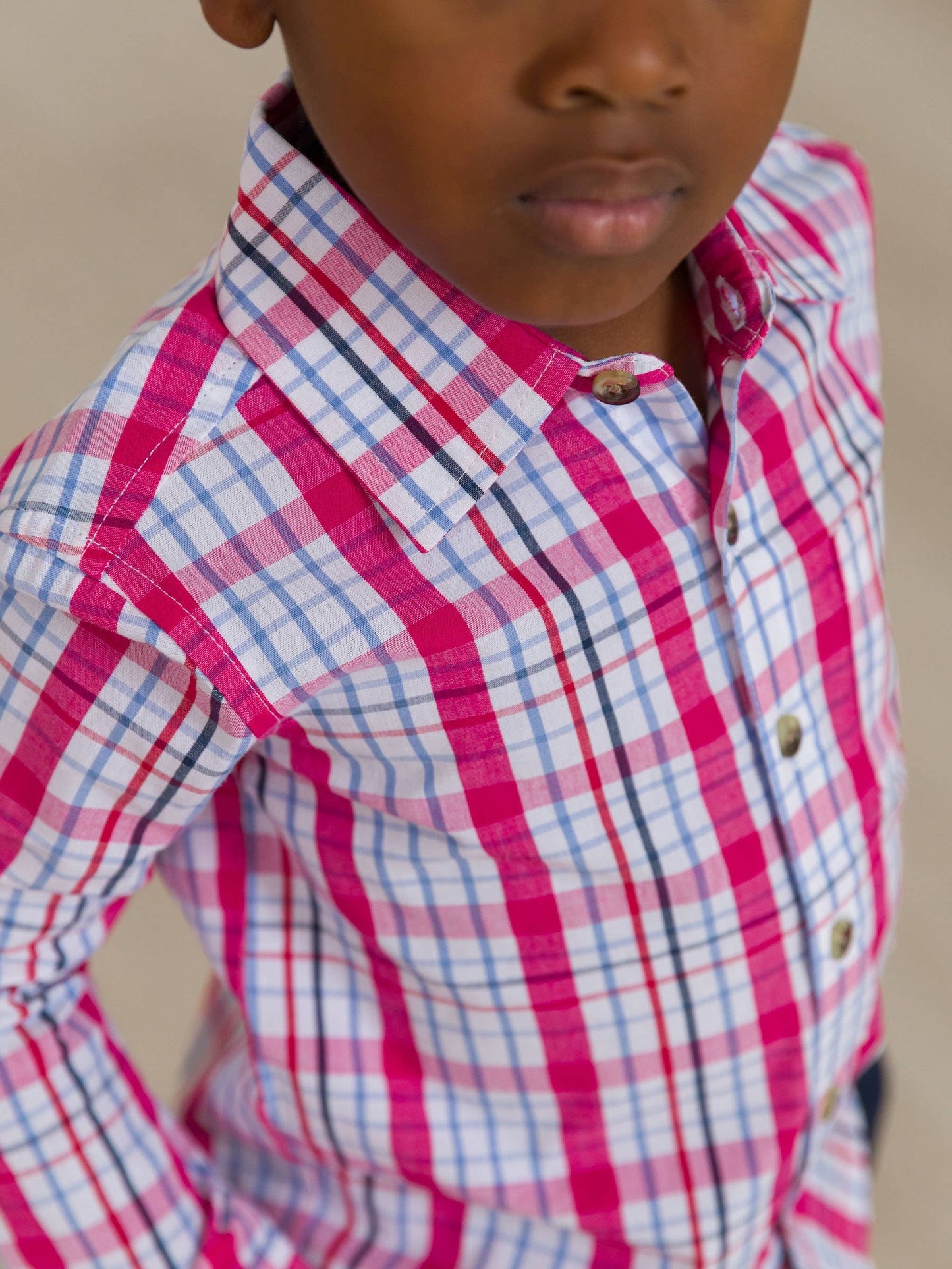 Boys Adley Plaid Long Sleeve Button Down Shirt