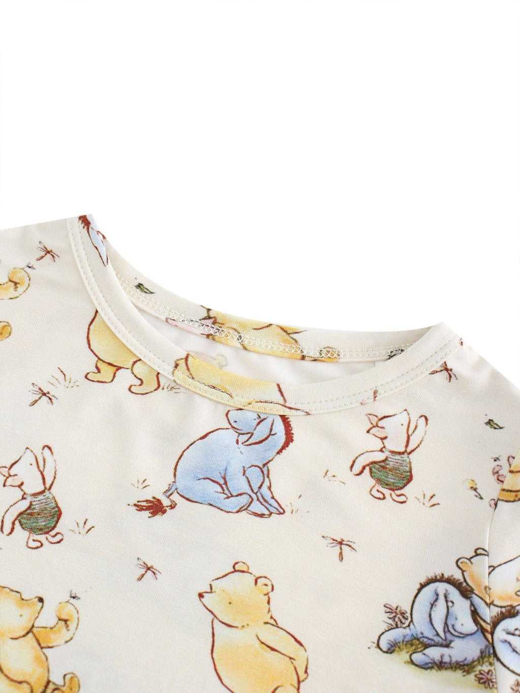 PoshTOT Little Yellow Bear Print 2 Piece Short Sleeves PJ Set