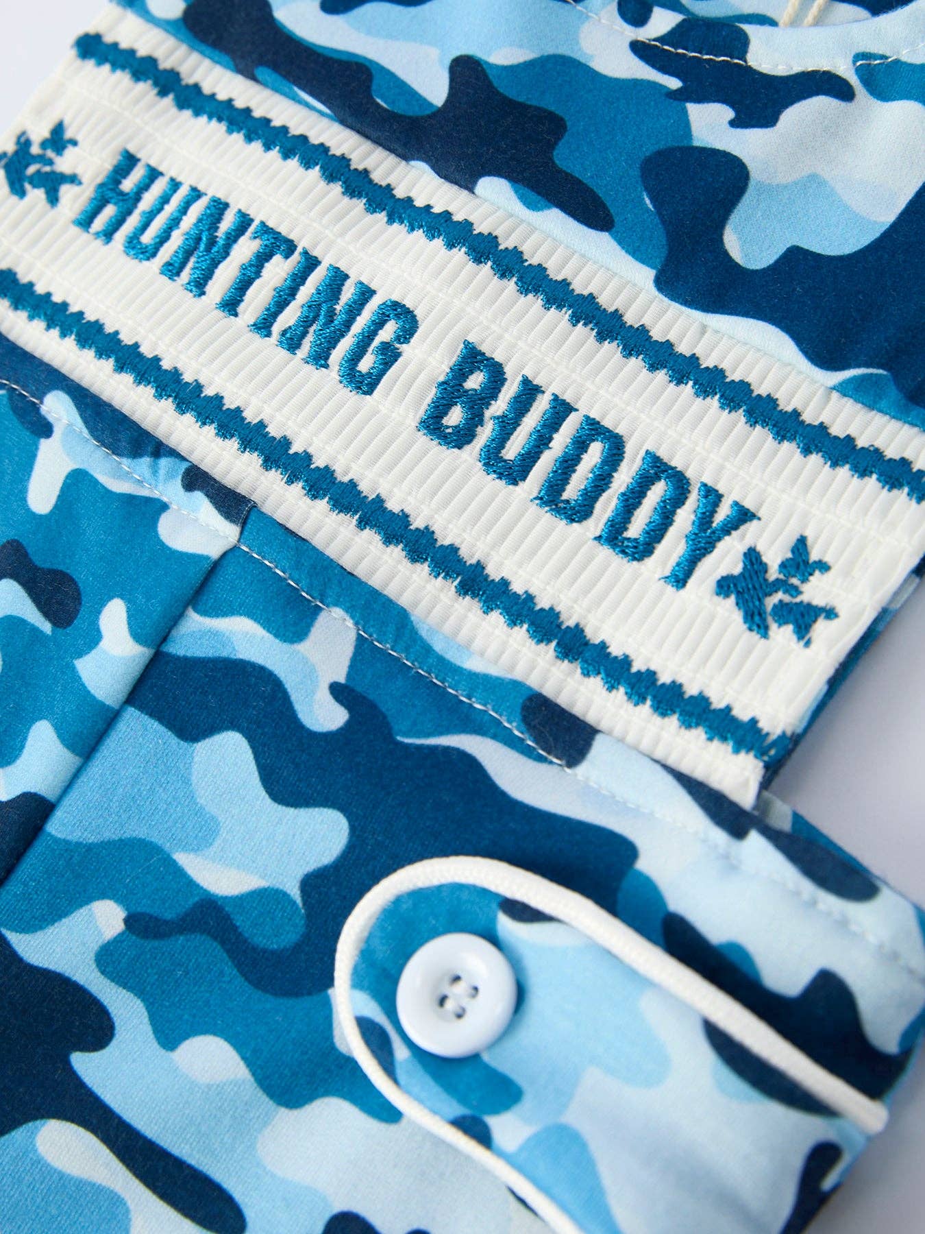 Camouflage "HUNTING BUDDY"Embroidery Baby Boy Romper