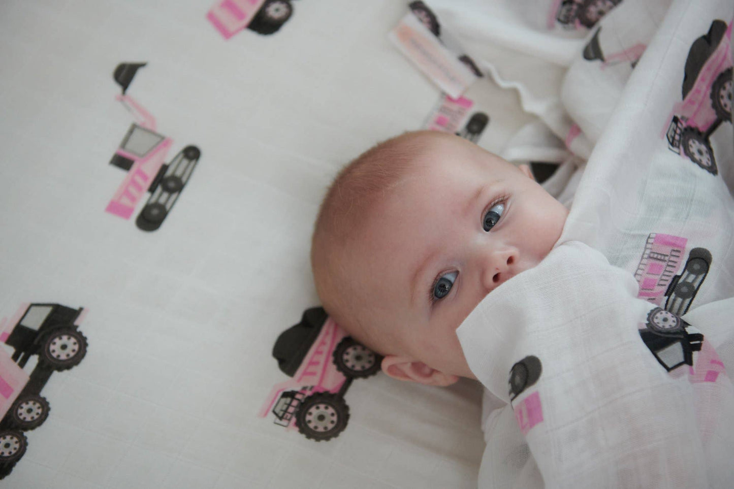 Pink Digger Crib Sheet