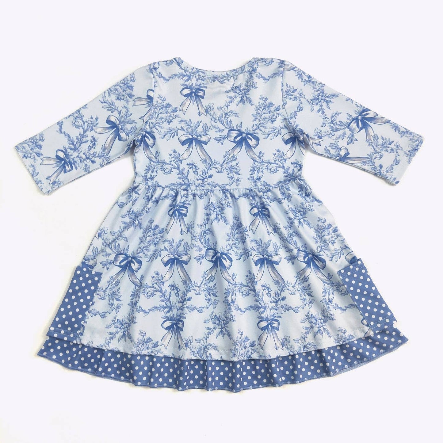 Blue Damask Girls Dress