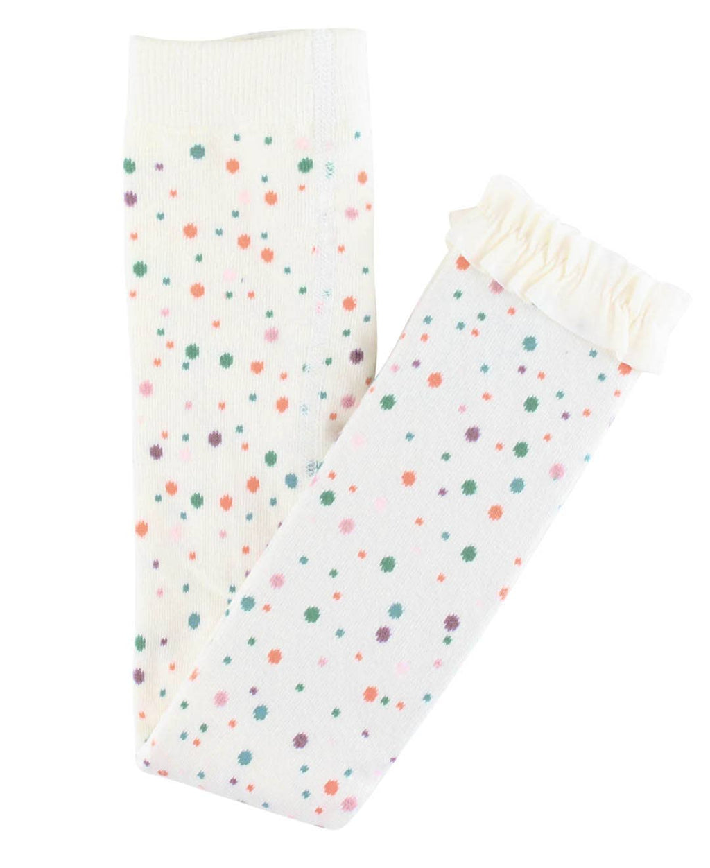 Girls Spotty Dots Patterned Footless Ruffle Tights