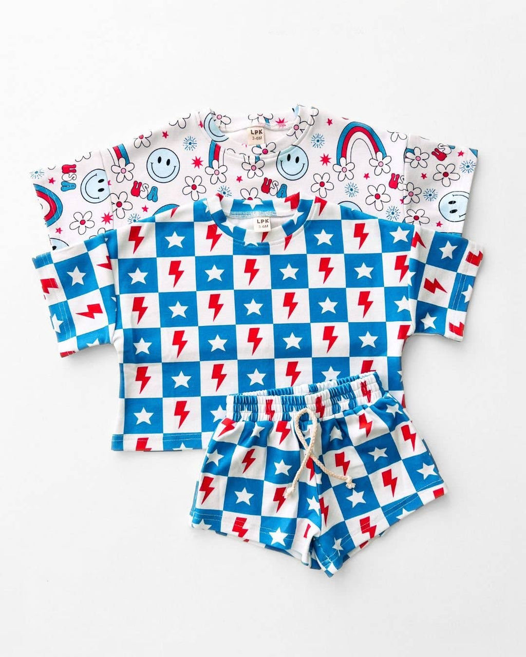 4th of July Kids' Shorts Set | Checks & Stars