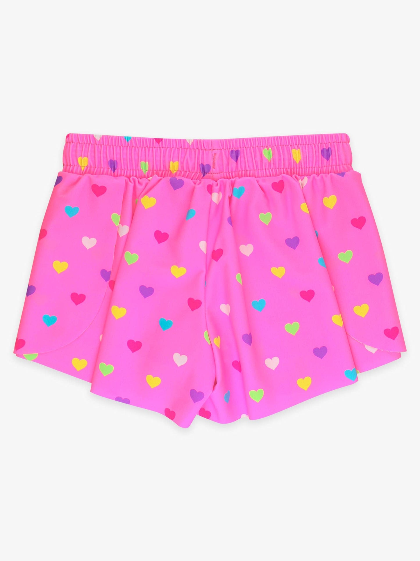 Girls Neon Pink Colorful Hearts Active Butterfly Shorts