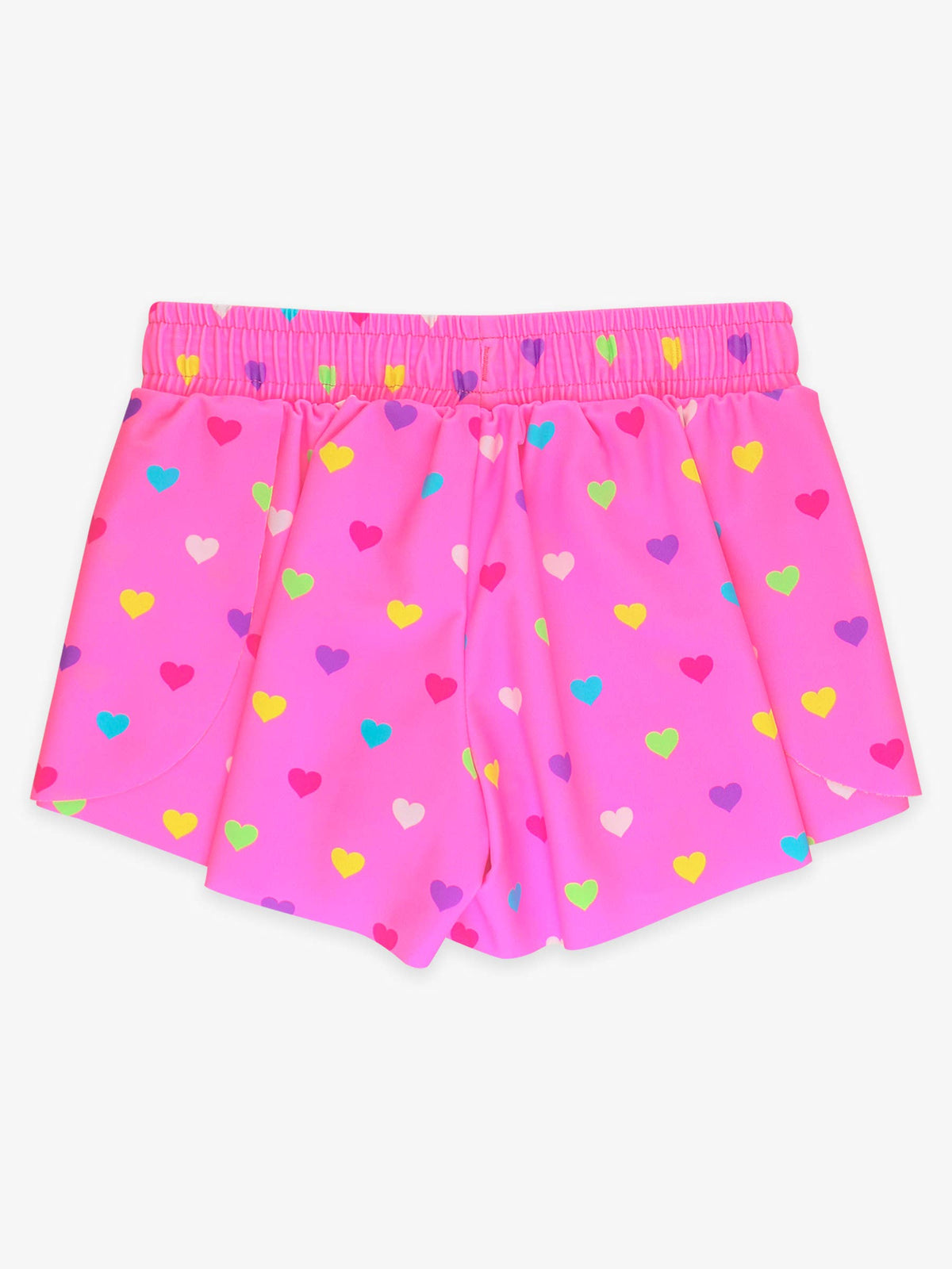 Girls Neon Pink Colorful Hearts Active Butterfly Shorts