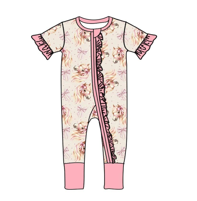 Blush Pony Parade Bamboo Infant Romper