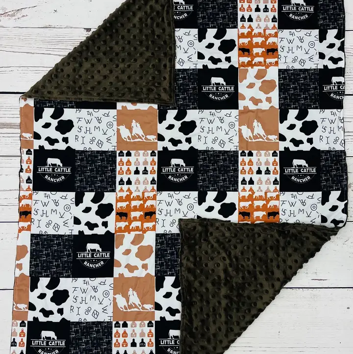 Little Cattle Rancher Milk Silk + Minky Blanket