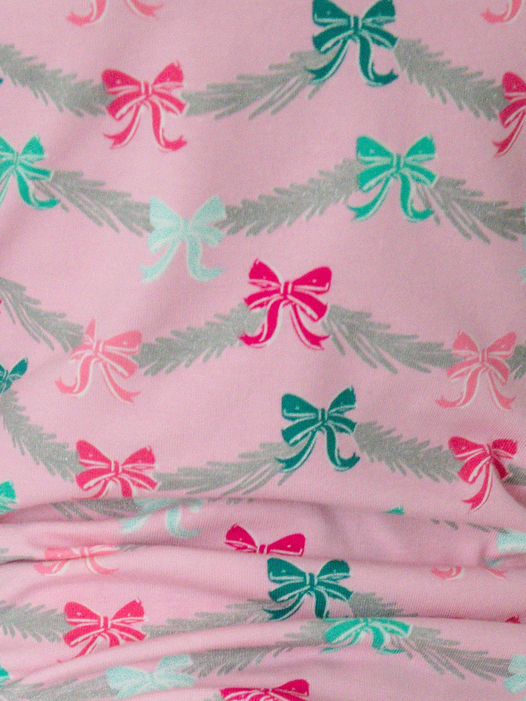 SoftSnooze™ Baby Girls Cotton Modal Sparkle Pink Tinsel Tidings Footed Ruffle One Piece Pajama