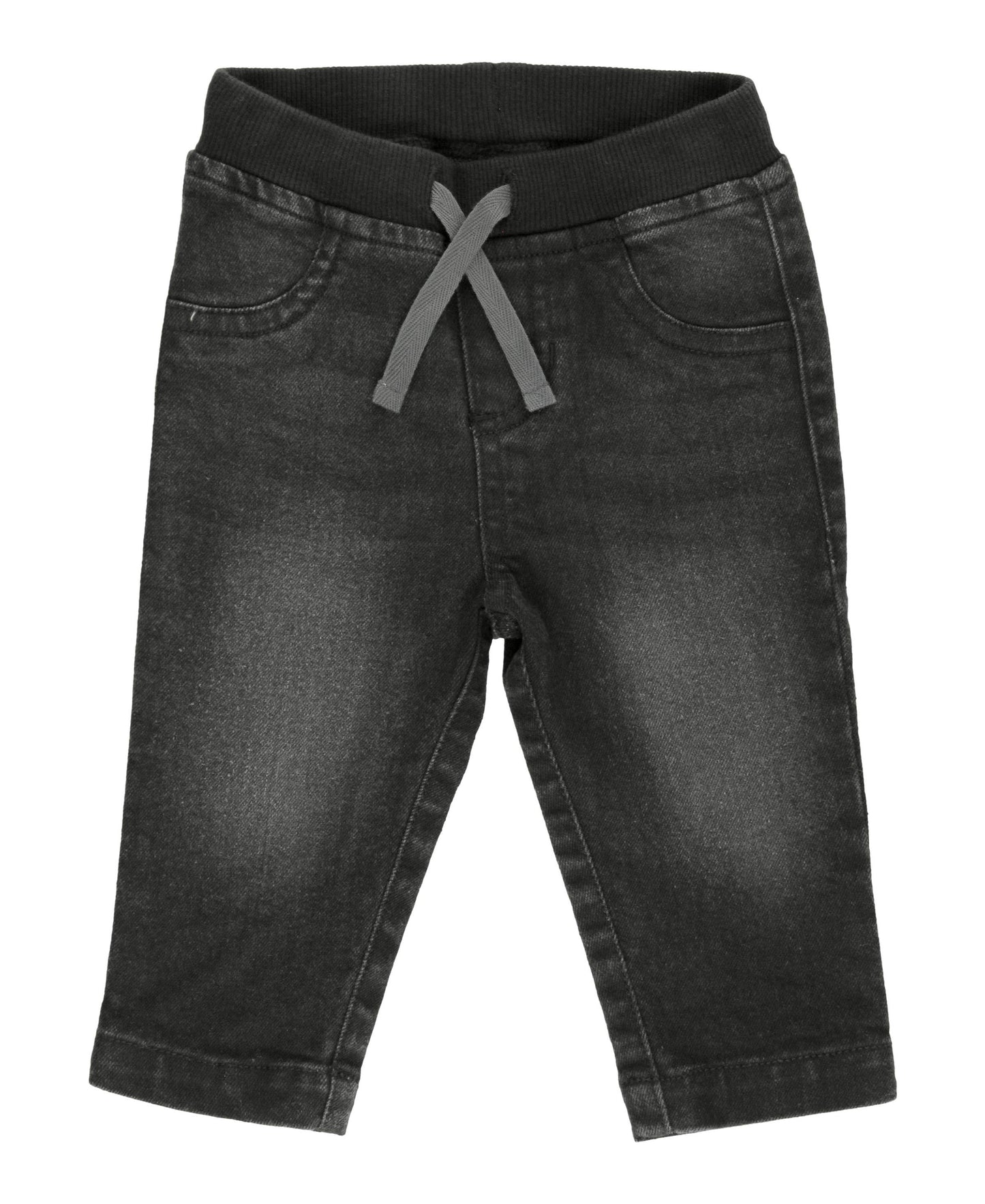 Boys Black Wash Stretch Denim Pull-on Jeans