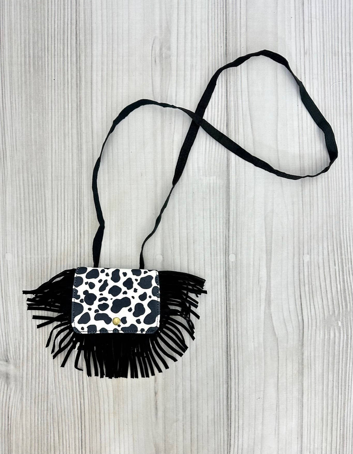 Girls Cow Fringe Purse