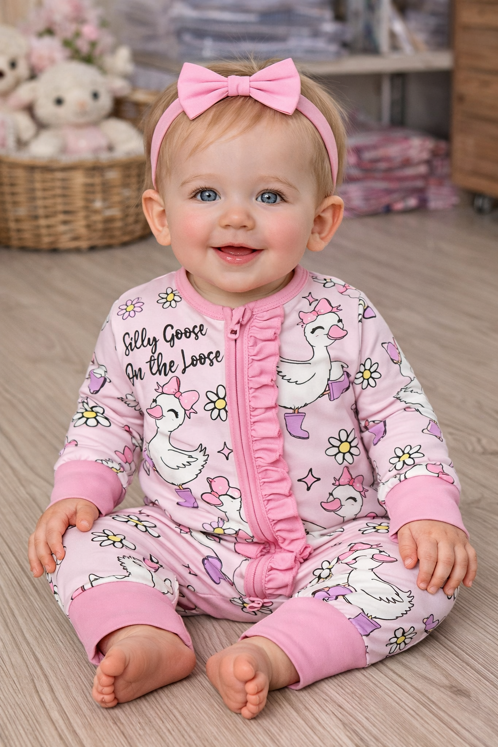 Silly Goose on the Loose Bamboo Romper
