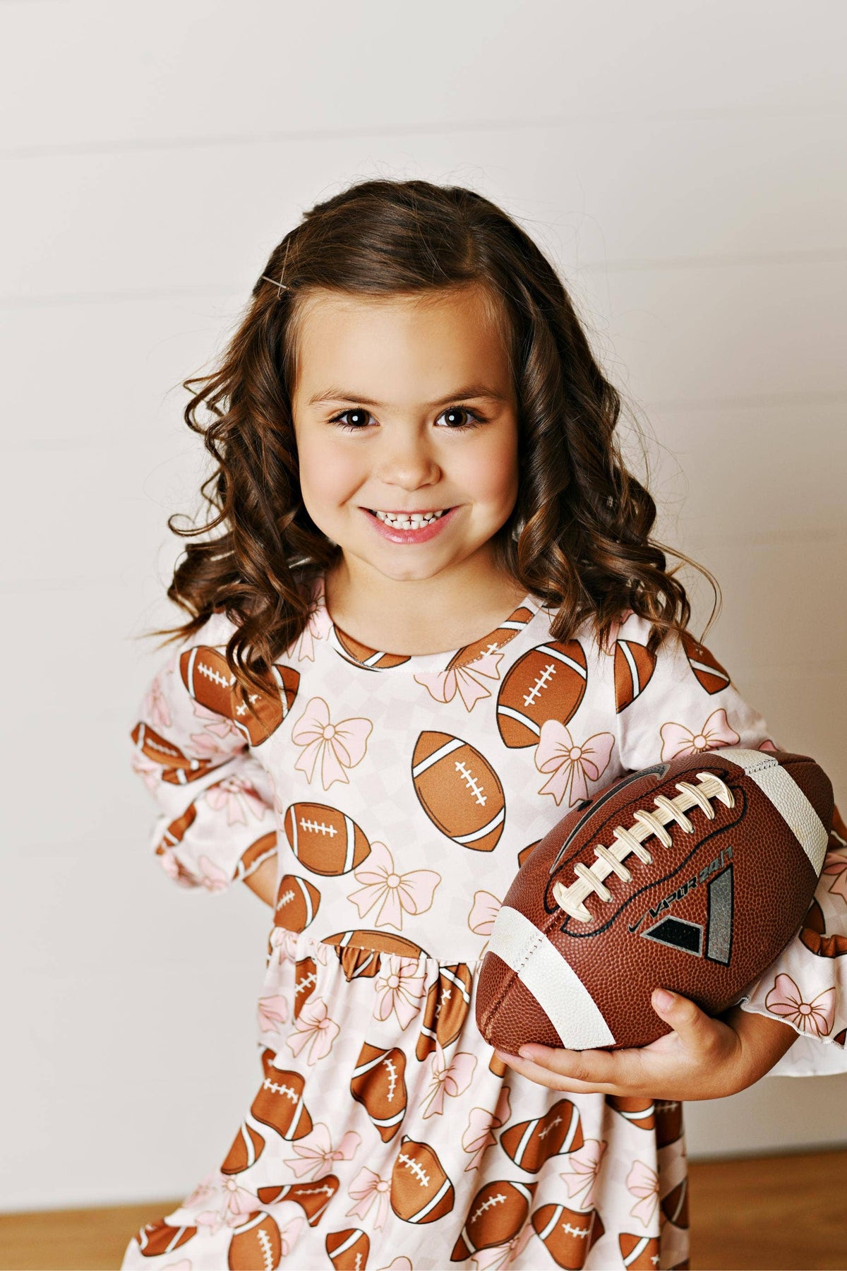 Girls Fall Emma Sideline Football Beige Sweetie Dress