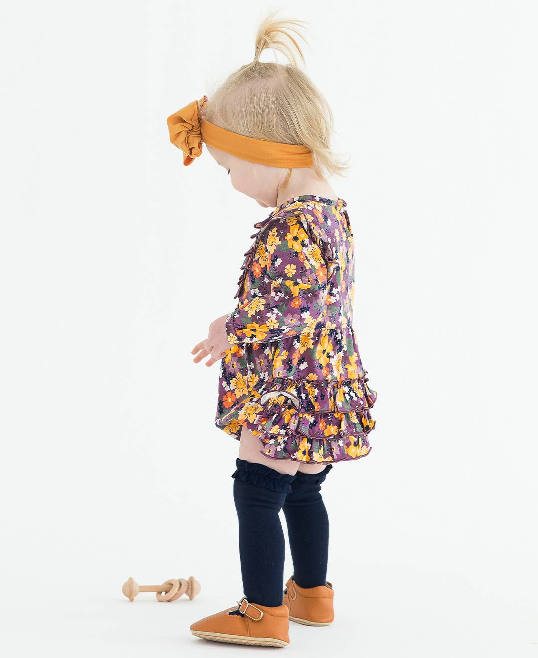 Girls Black; White & Dark Navy 3-Pack Knee High Ruffle Socks