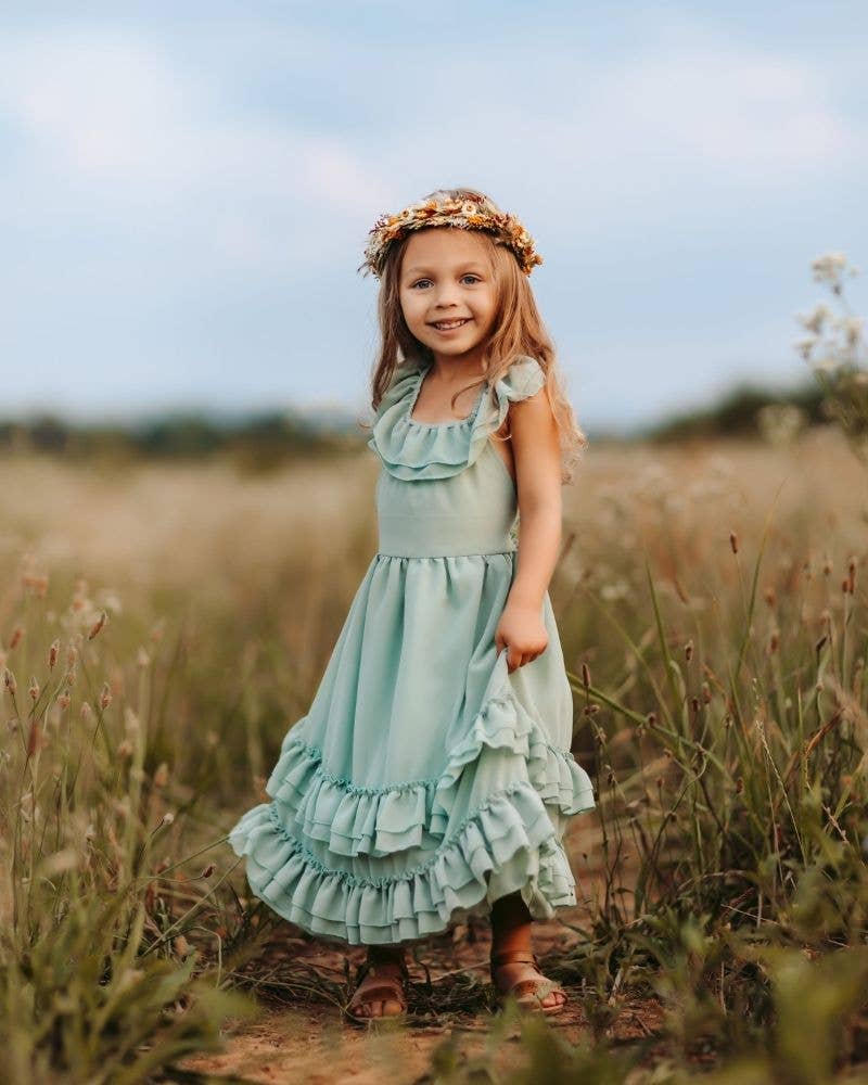 Mommy and Me Nellie Ruffle Maxi Dress - Sage
