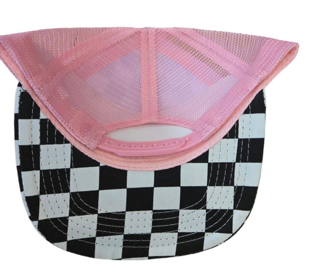 Toddler Kids Checkered Trucker Hat Checker