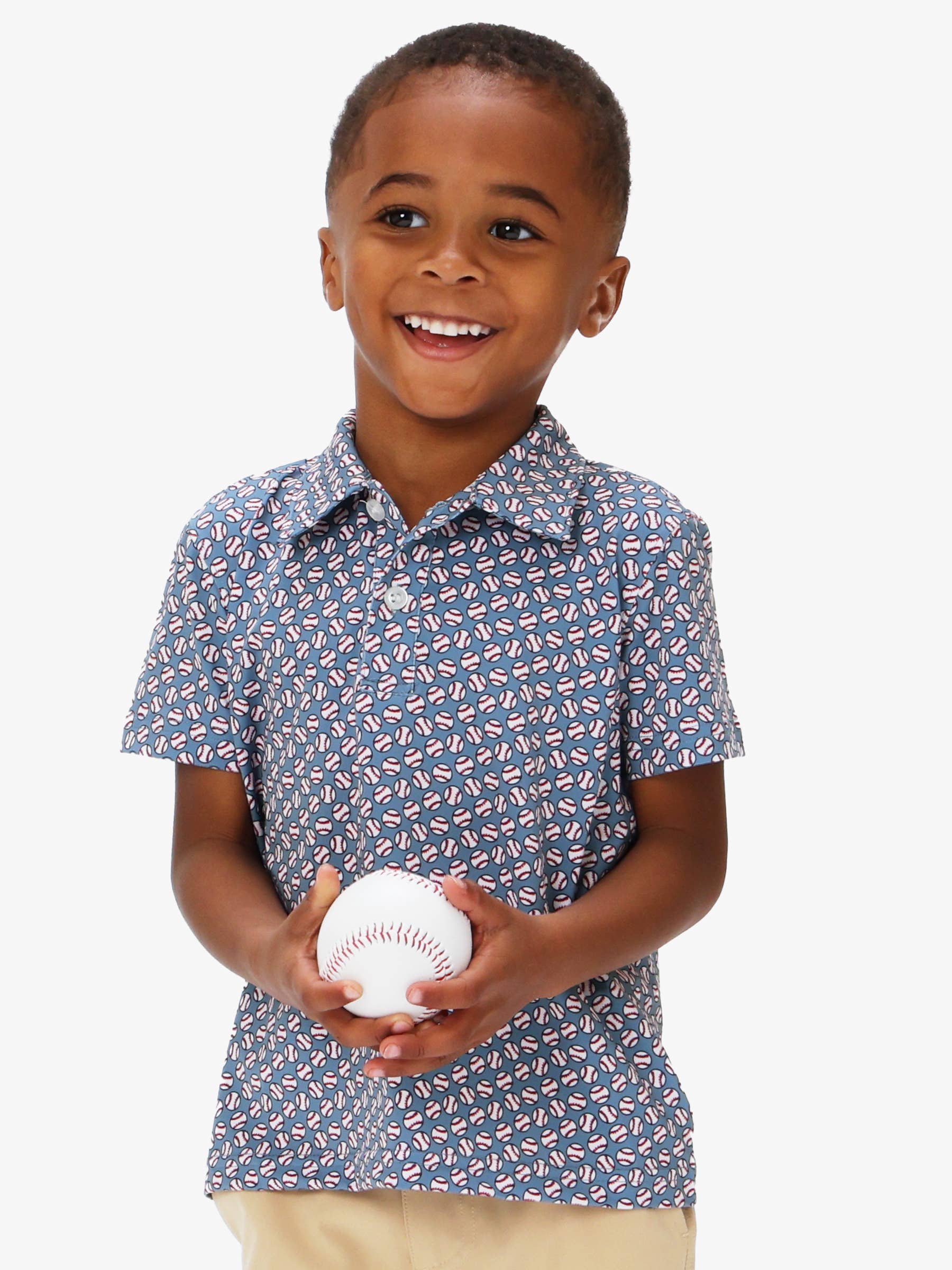 Boys Home Run Knit Short Sleeve Performance Polo