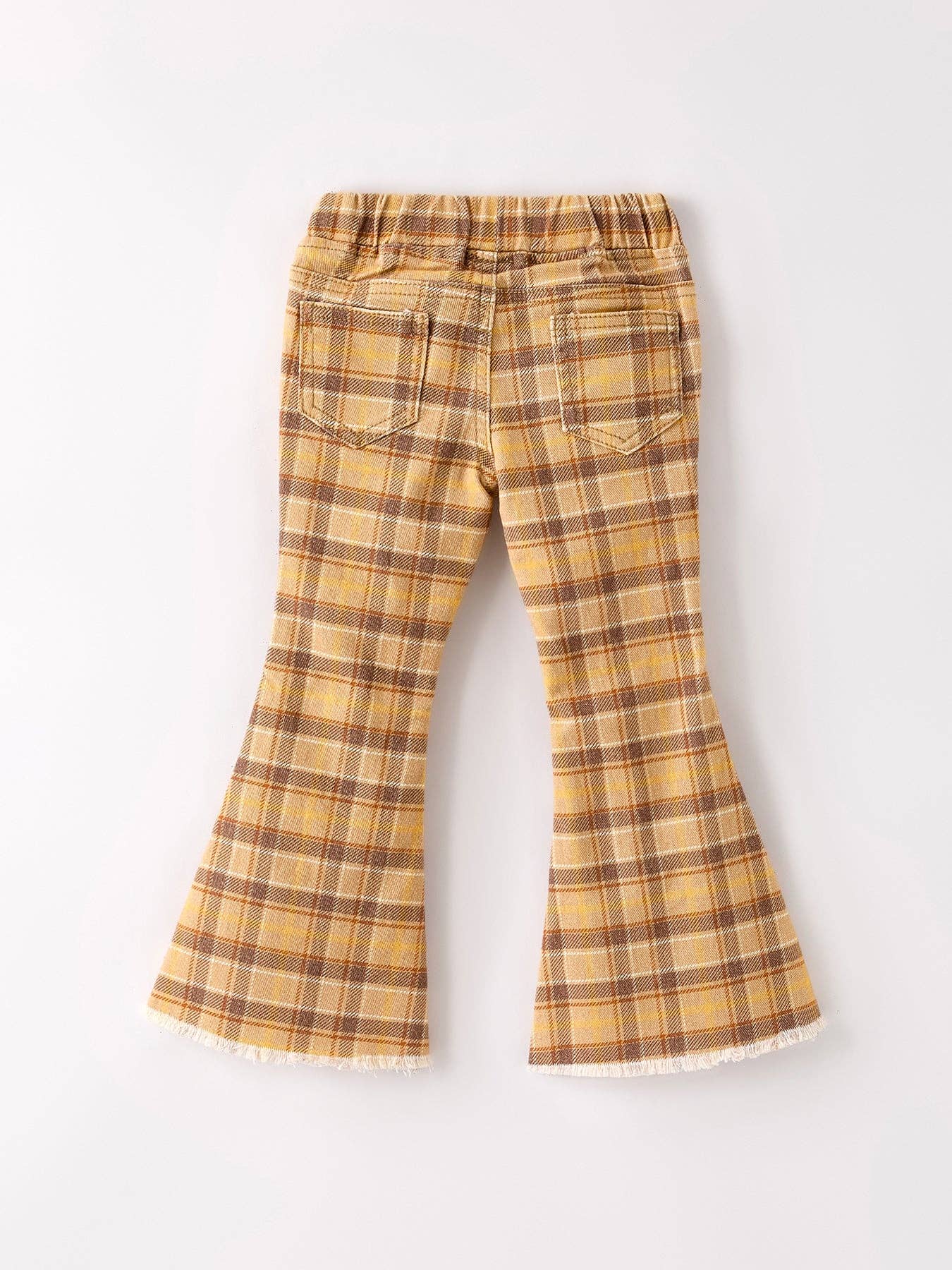 Autumn Thanksgiving Halloween Yellow and Brown Plaid Girls Jeans